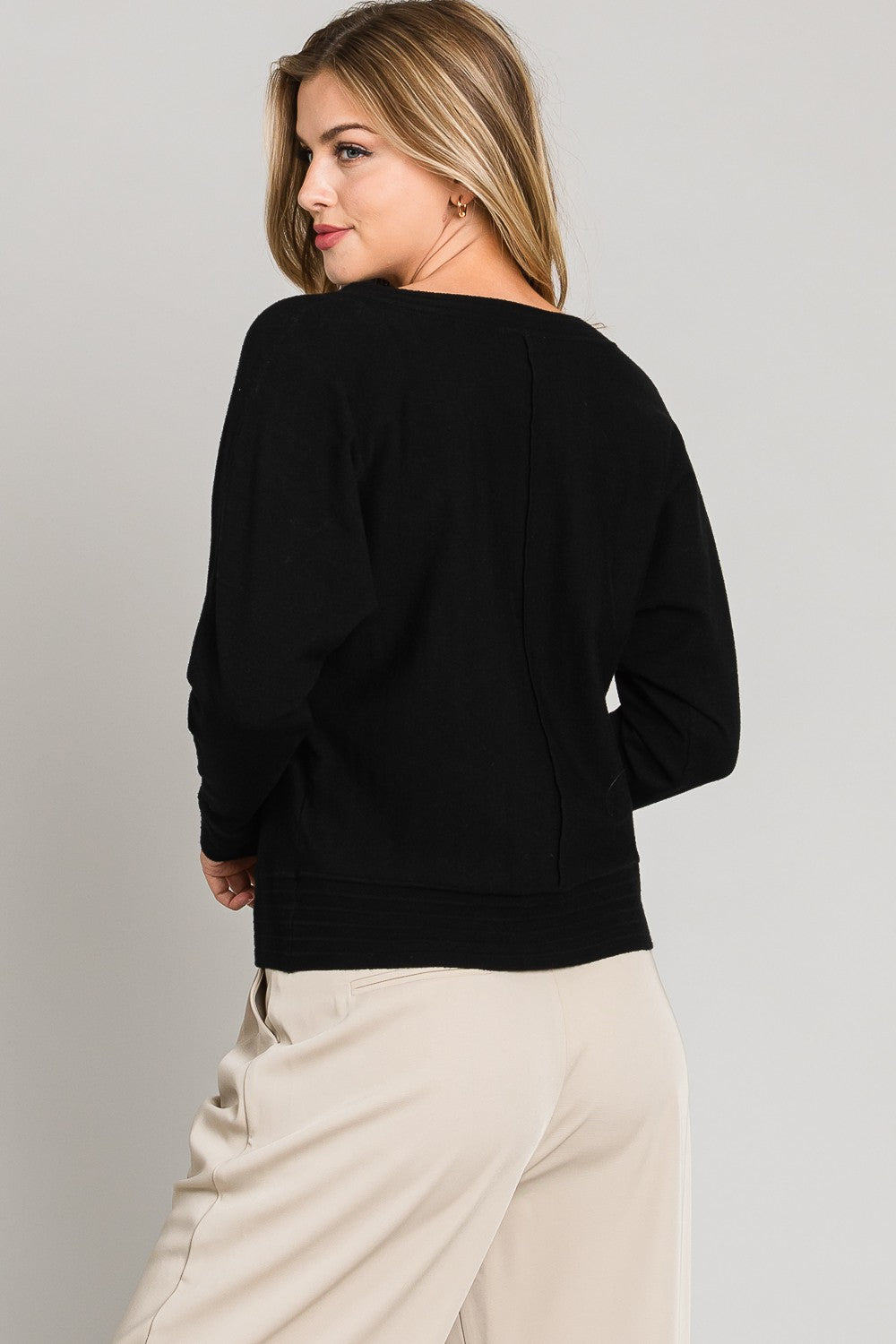 V Neck Center Seam Sweater