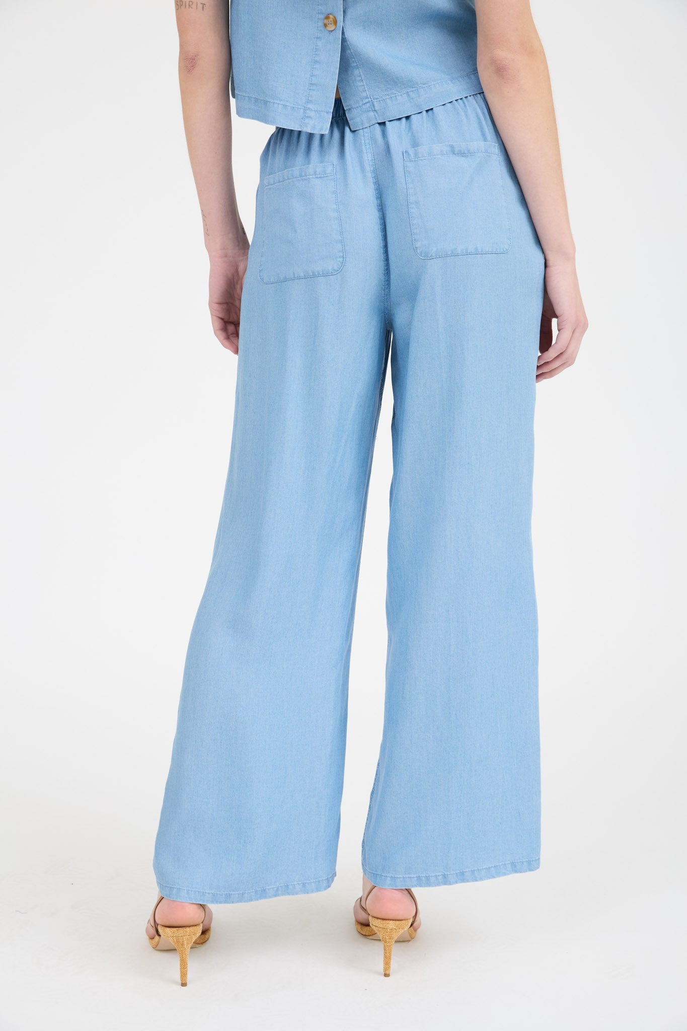 Drawstring Chambray Pants