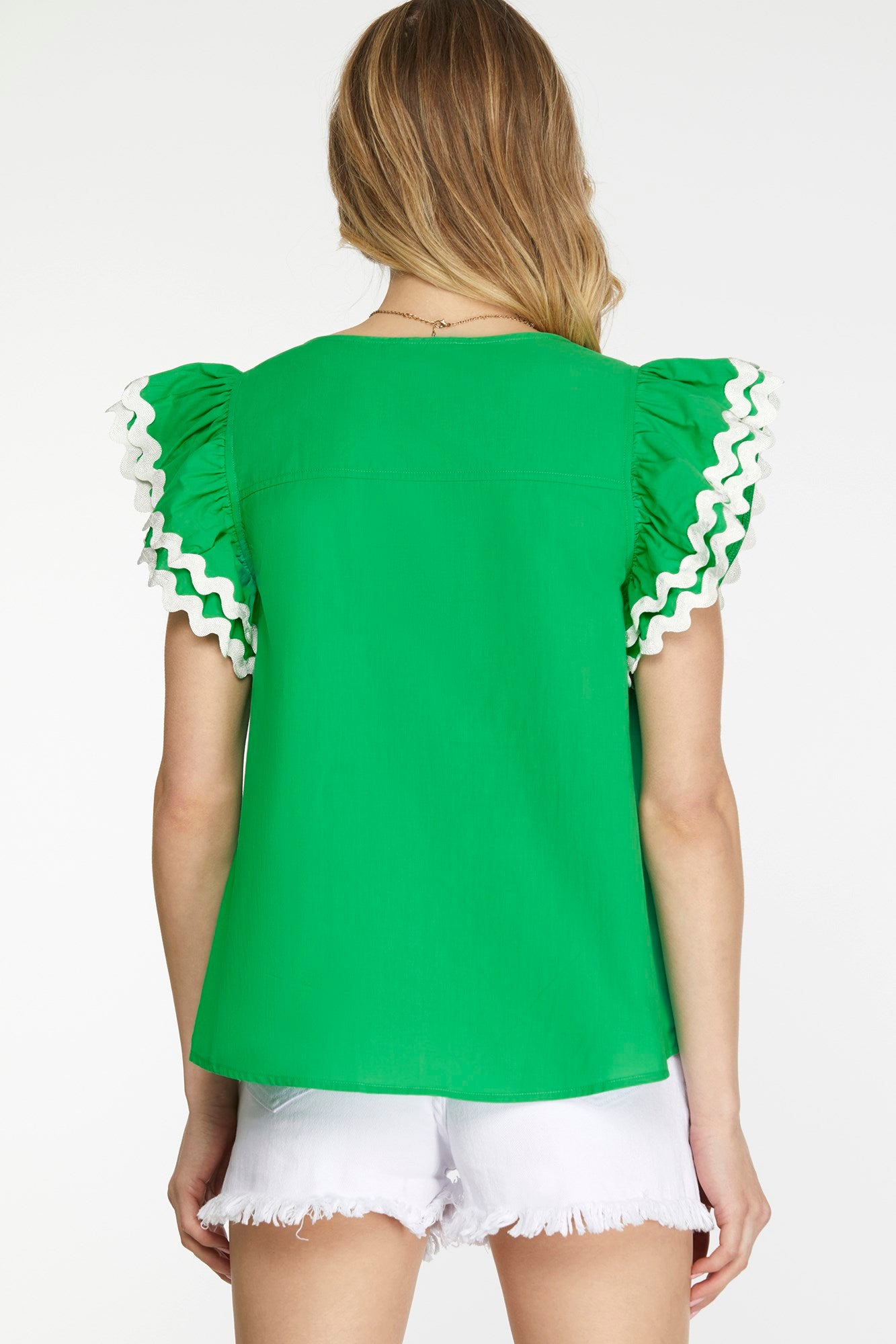 Scalloped Sleeve Top