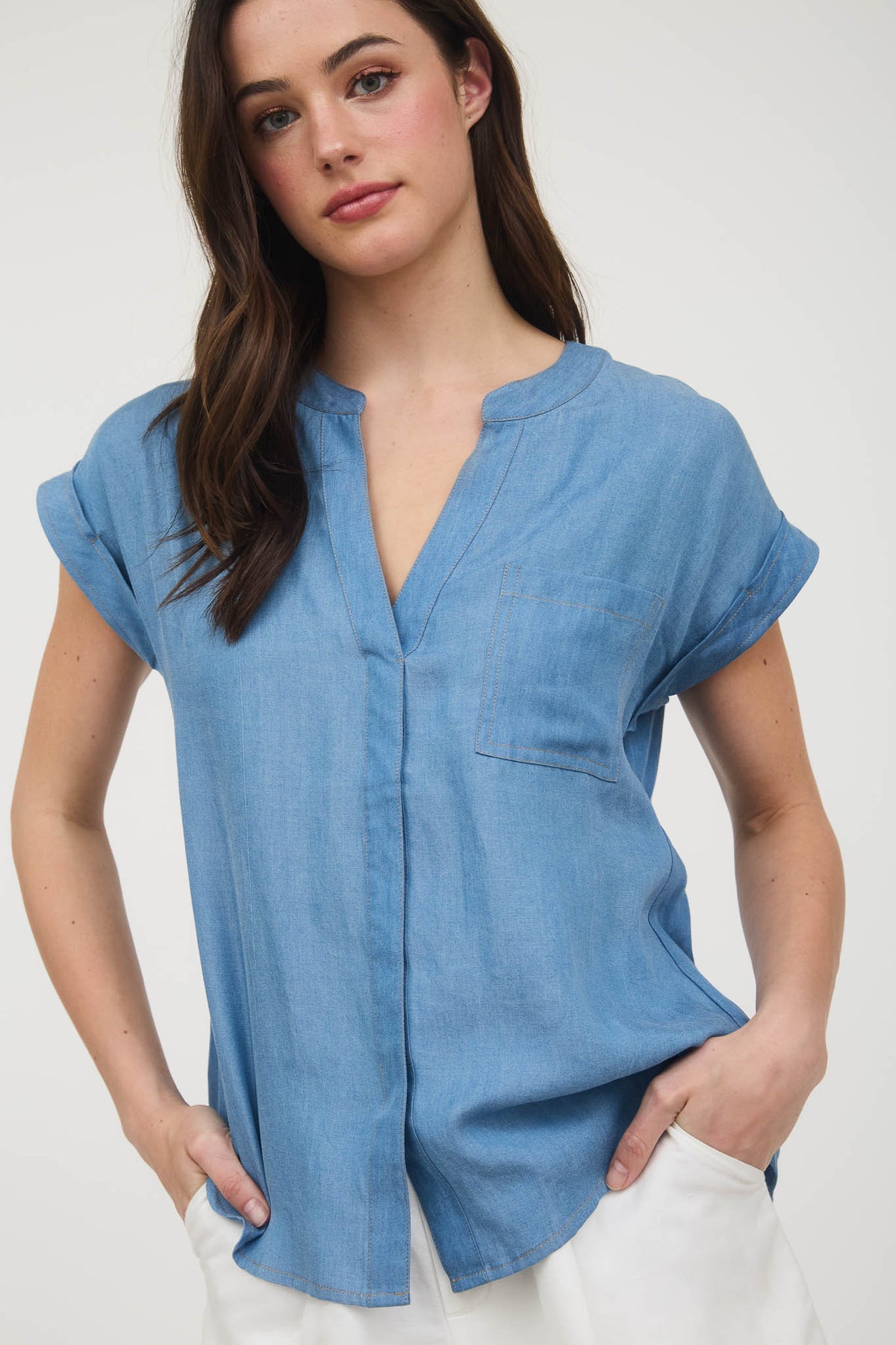 Chambray Classic Top