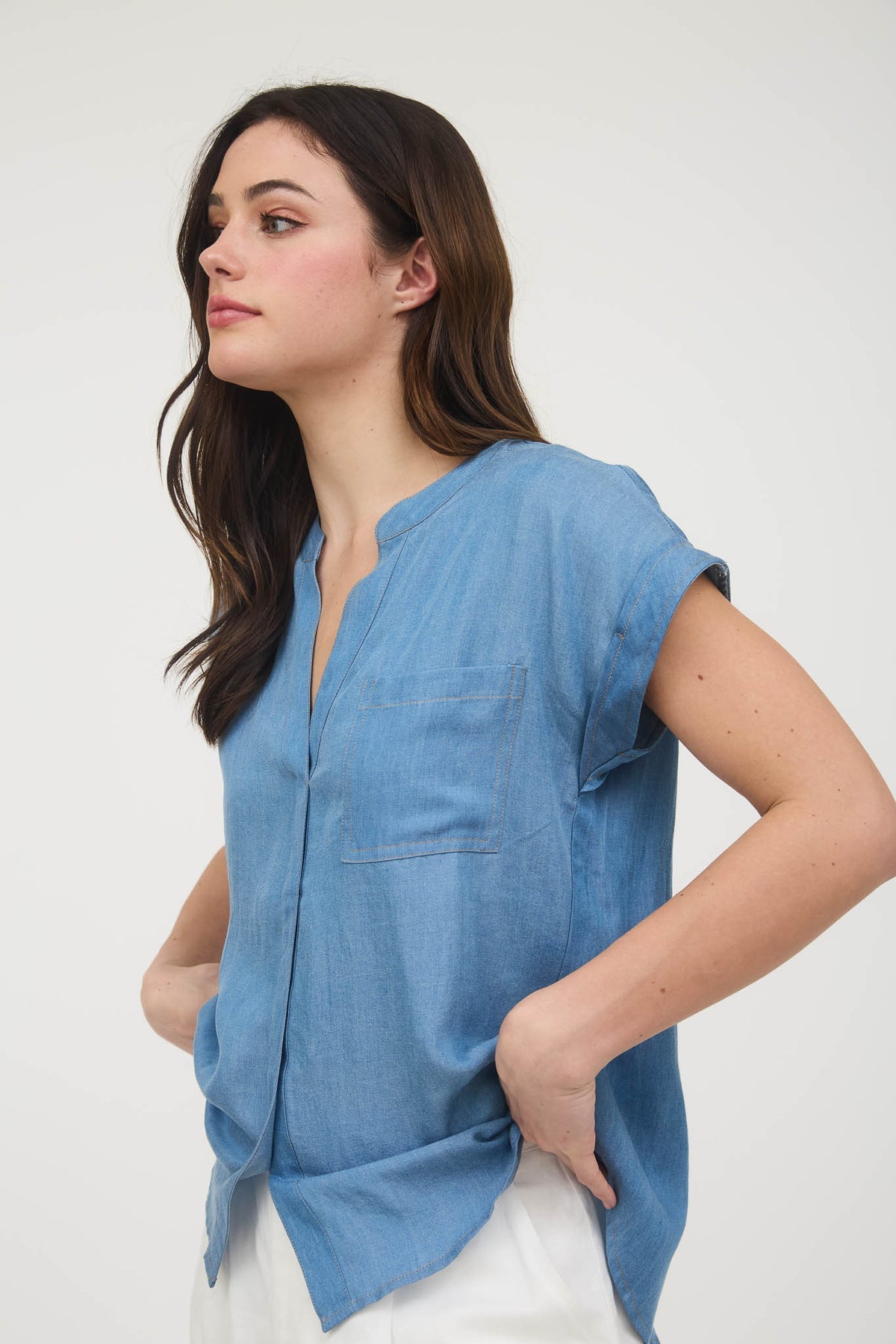 Chambray Classic Top
