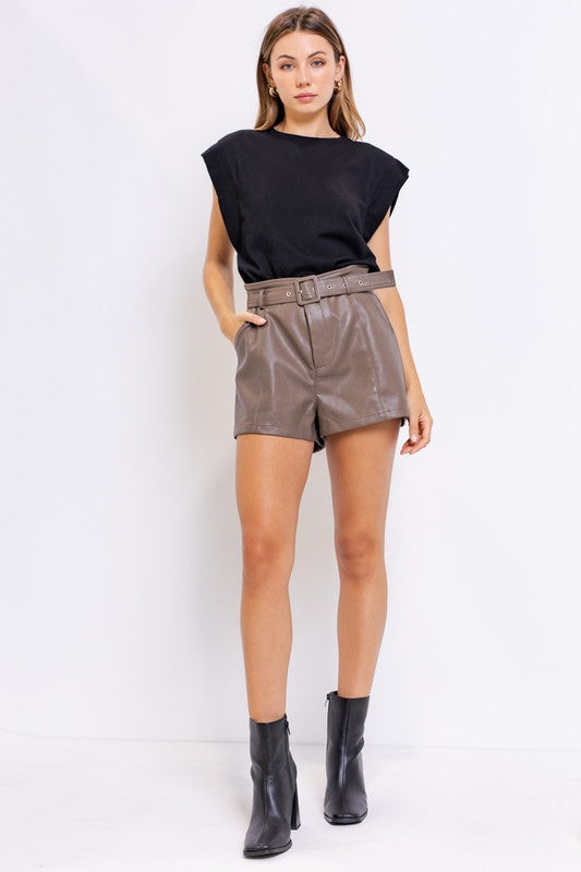 Laurel Vegan Leather Shorts