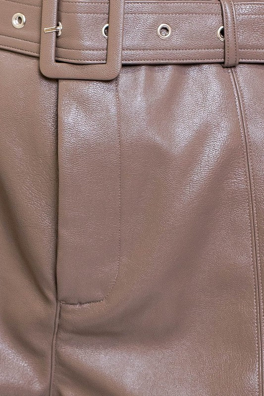 Laurel Vegan Leather Shorts