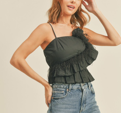 Feather Wrap Crop Tank