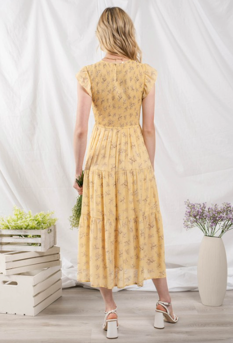 Smocked Spring Printed Dress