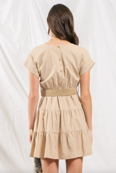 Safari Mini Dress with Belt