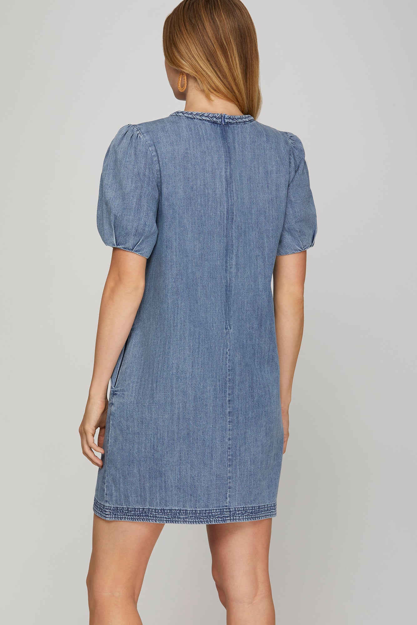 Washed Denim Mini Dress