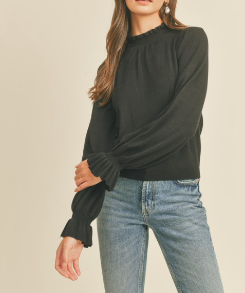 Black Mock Neck Sweater