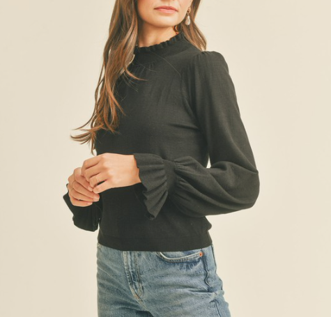 Black Mock Neck Sweater