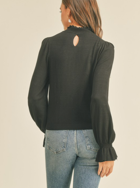 Black Mock Neck Sweater